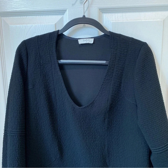 ba&sh Black Textured Pepino Short Dress Size 2 Robe US Medium - Picture 5 of 8